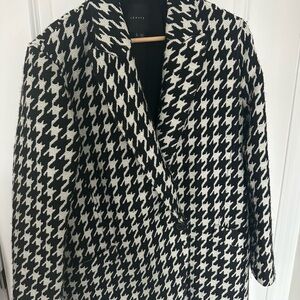 Theory Black and White Houndstooth Jacket